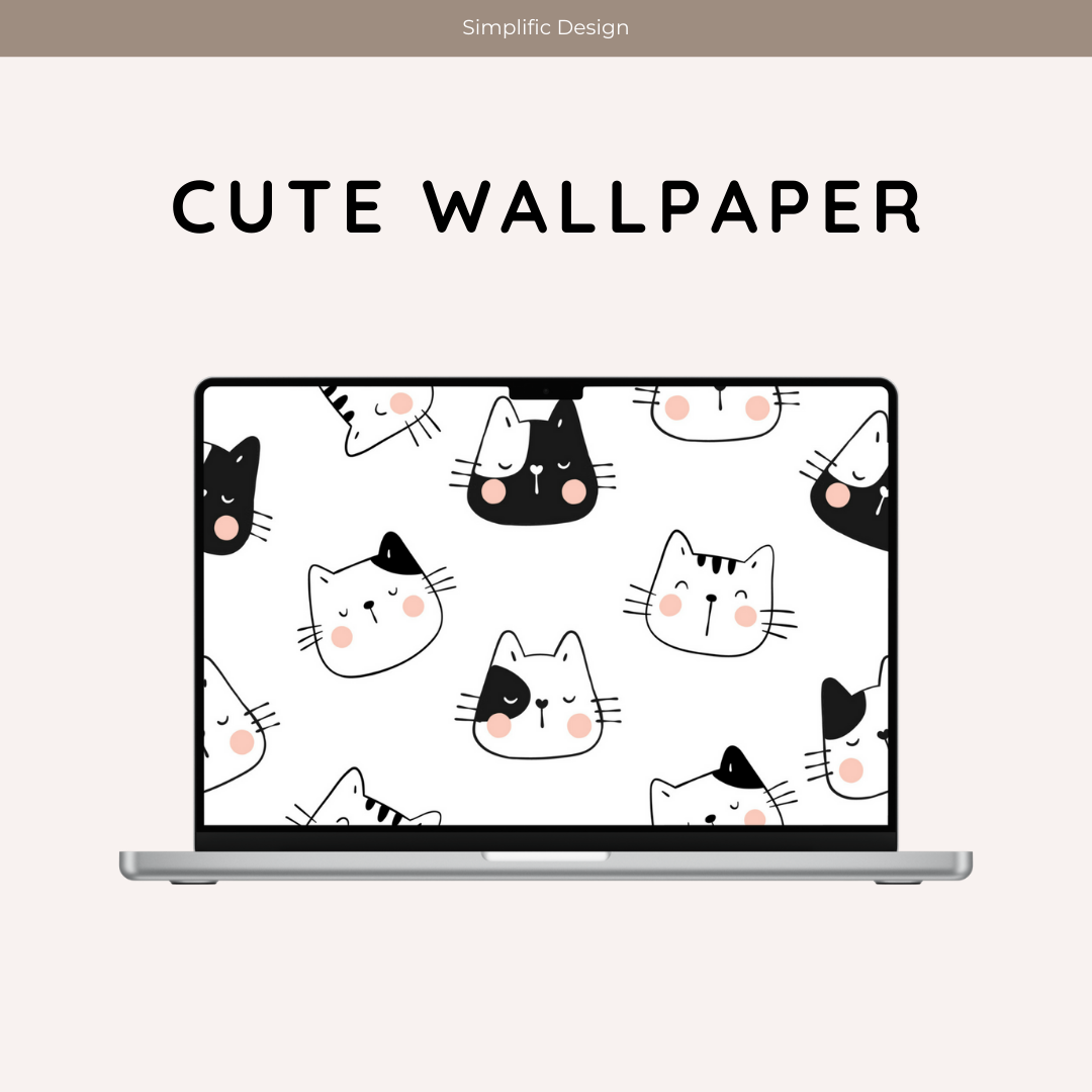 Dummy Product - Wallpaper - Black & White Cats